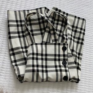 Stradivarius check print overall dress